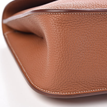Hermes Taurillon Clemence Halzan 31 Gold 8 of 11