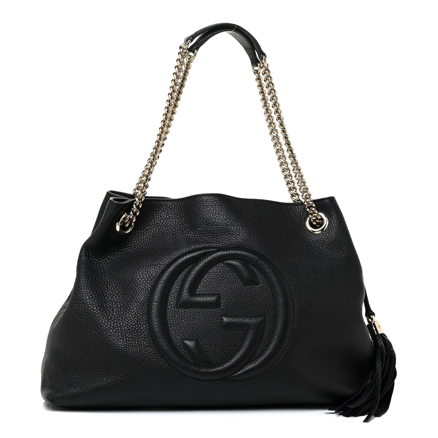 Gucci Pebbled Calfskin Medium Soho Chain Shoulder Bag Black 1 of 14