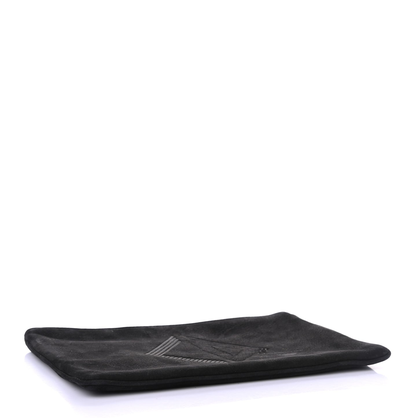 Suede Zip Pouch Black