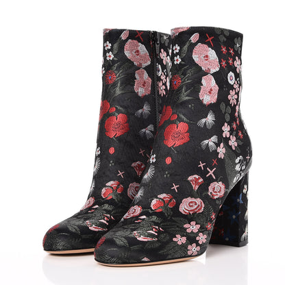 Valentino Garavani Brocade Camugarden Embroidered Short Boots 35 Nero Black 3 of 9