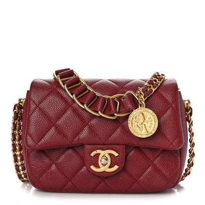 Chanel Caviar Quilted Mini Chain Soul Flap Burgundy 1 of 9