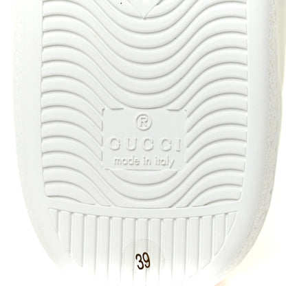 Gucci Calfskin Interlocking G Perforated Womens Ace Sneakers 39 White Wild Rose 6 of 8