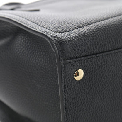 Salvatore Ferragamo Hammered Calfskin Double Handle Small Amy Tote Black 12 of 12