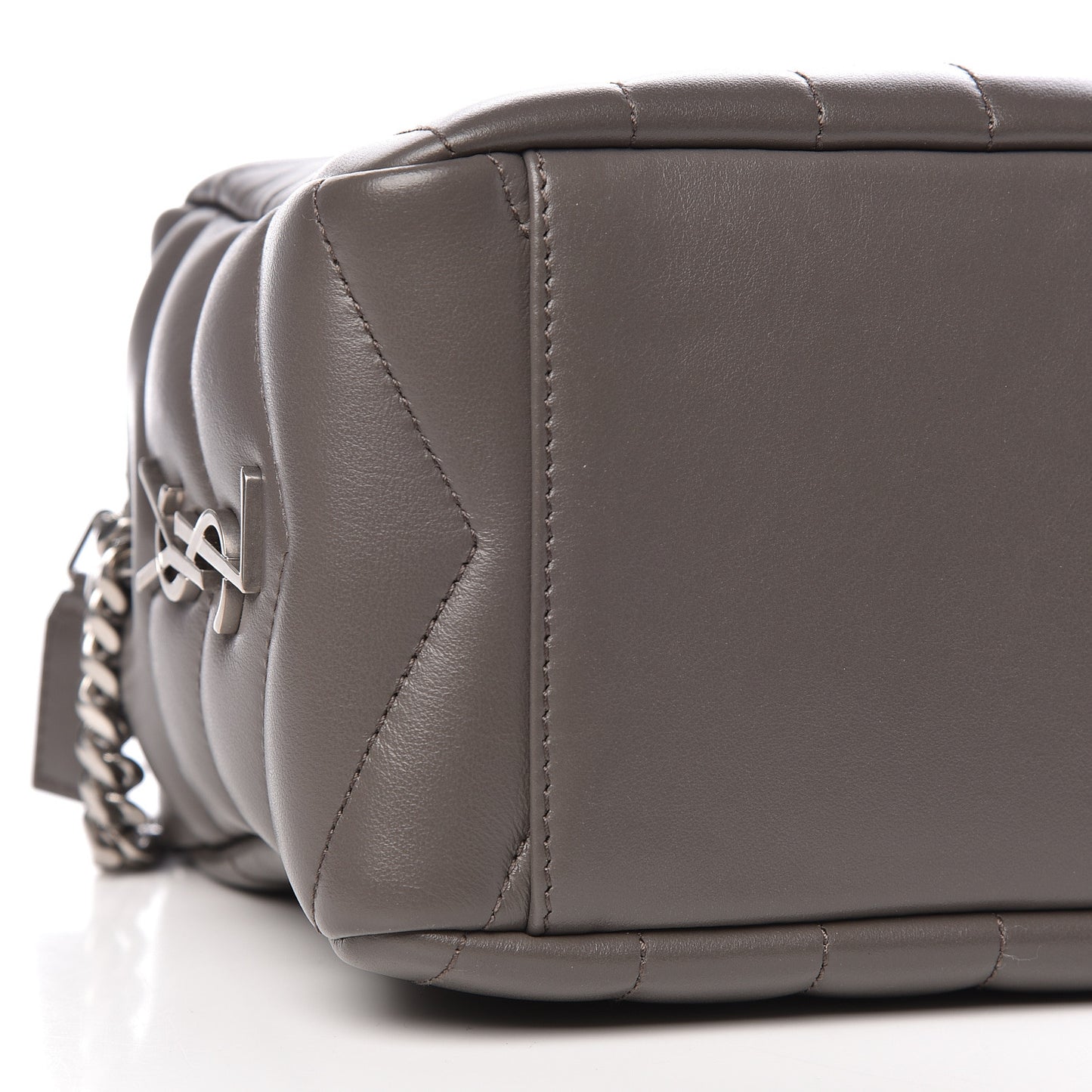 Calfskin Y Quilted Monogram Small Loulou Bowling Bag Earth