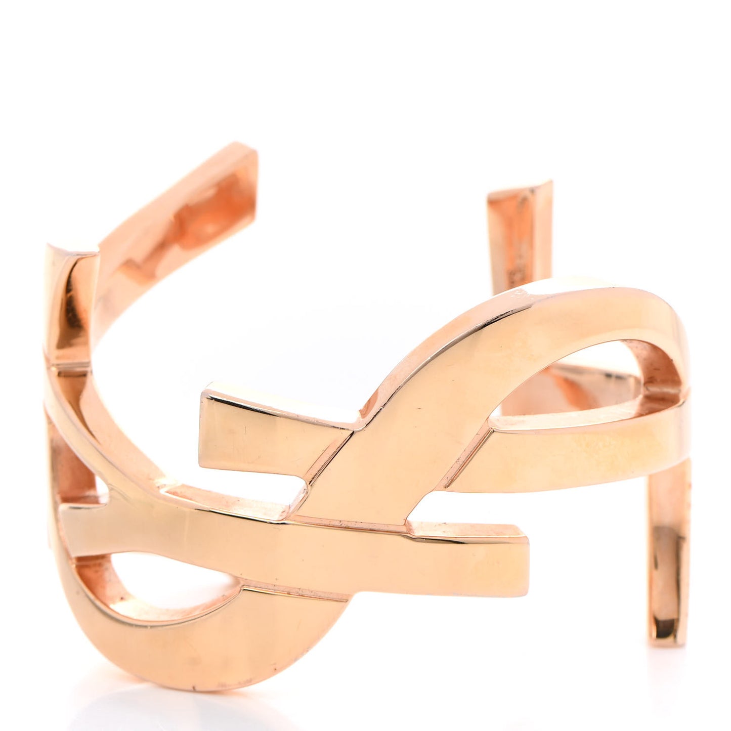 Brass Monogram Medium Cuff Bracelet Rose Gold