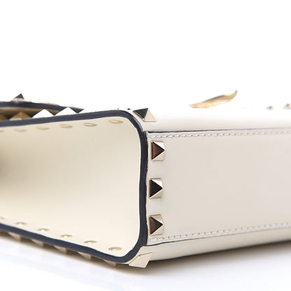 Valentino Garavani Vitello Medium Rockstud Flip Lock Crossbody Bag White 7 of 9