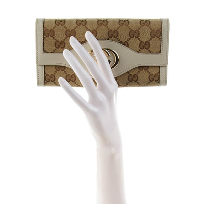 Gucci Monogram Margaux Calfskin Sukey Continental Wallet Beige Ebony Mystic White 2 of 6