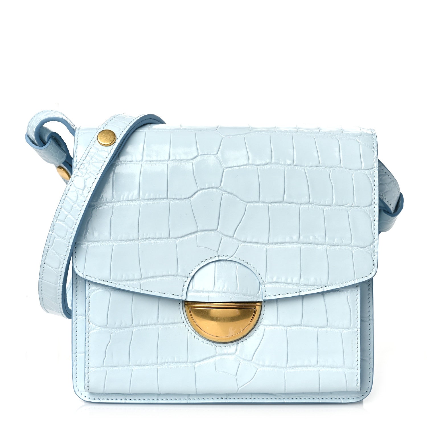 Proenza Schouler Calfskin Crocodile Embossed Dia Day Bag Pale Blue 1 of 6