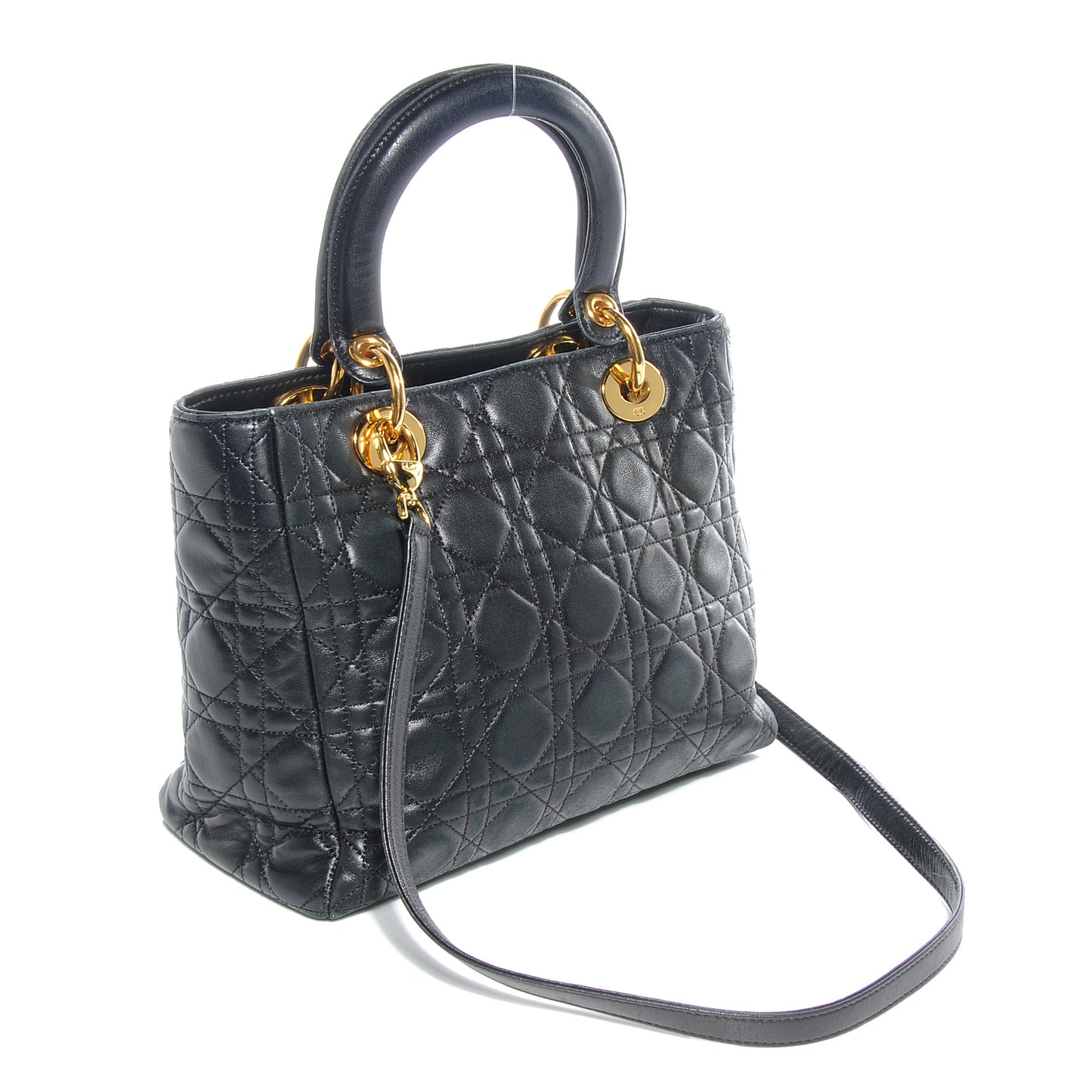 Lambskin Cannage Medium Lady Dior Black