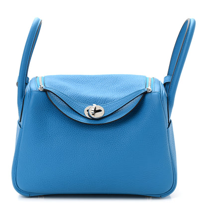 Hermes Taurillon Clemence Lindy 26 Bleu Frida 1 of 9