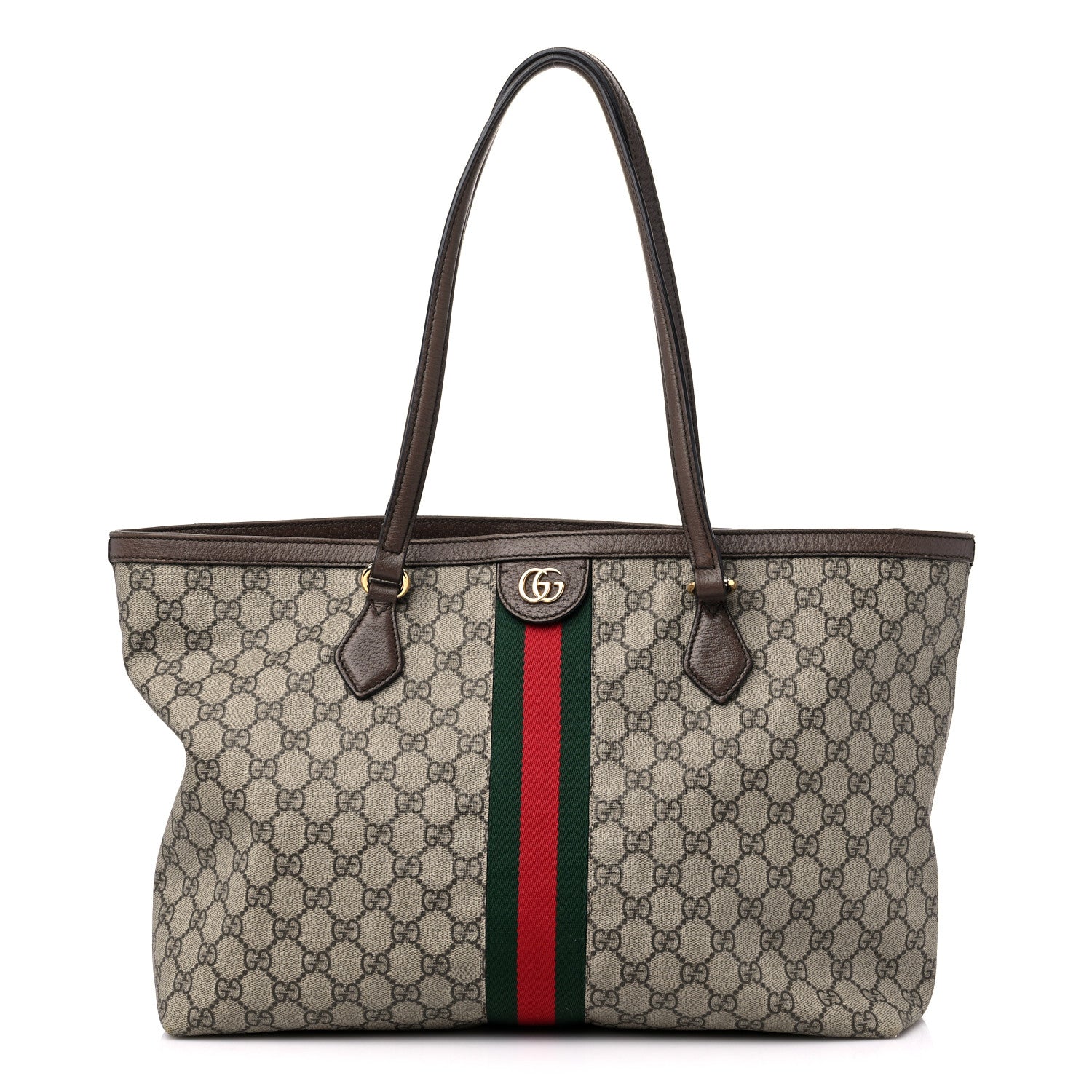 Gucci GG Supreme Monogram Medium Ophidia Shopping Tote Brown 1 of 16
