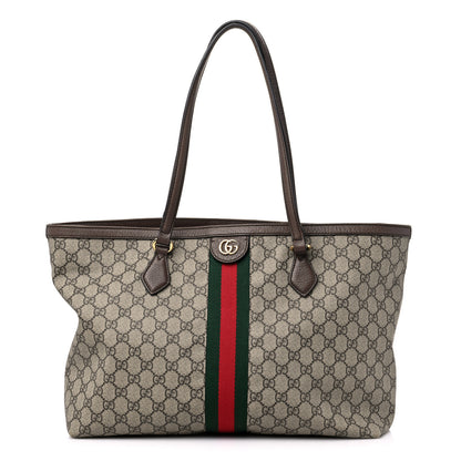 Gucci GG Supreme Monogram Medium Ophidia Shopping Tote Brown 1 of 16