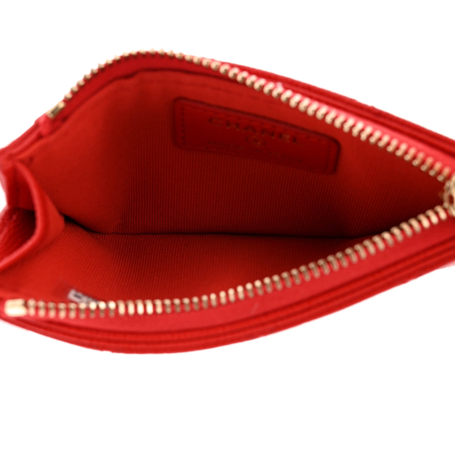 Chanel Caviar Quilted Flap Zip Card Holder Red 4 of 10