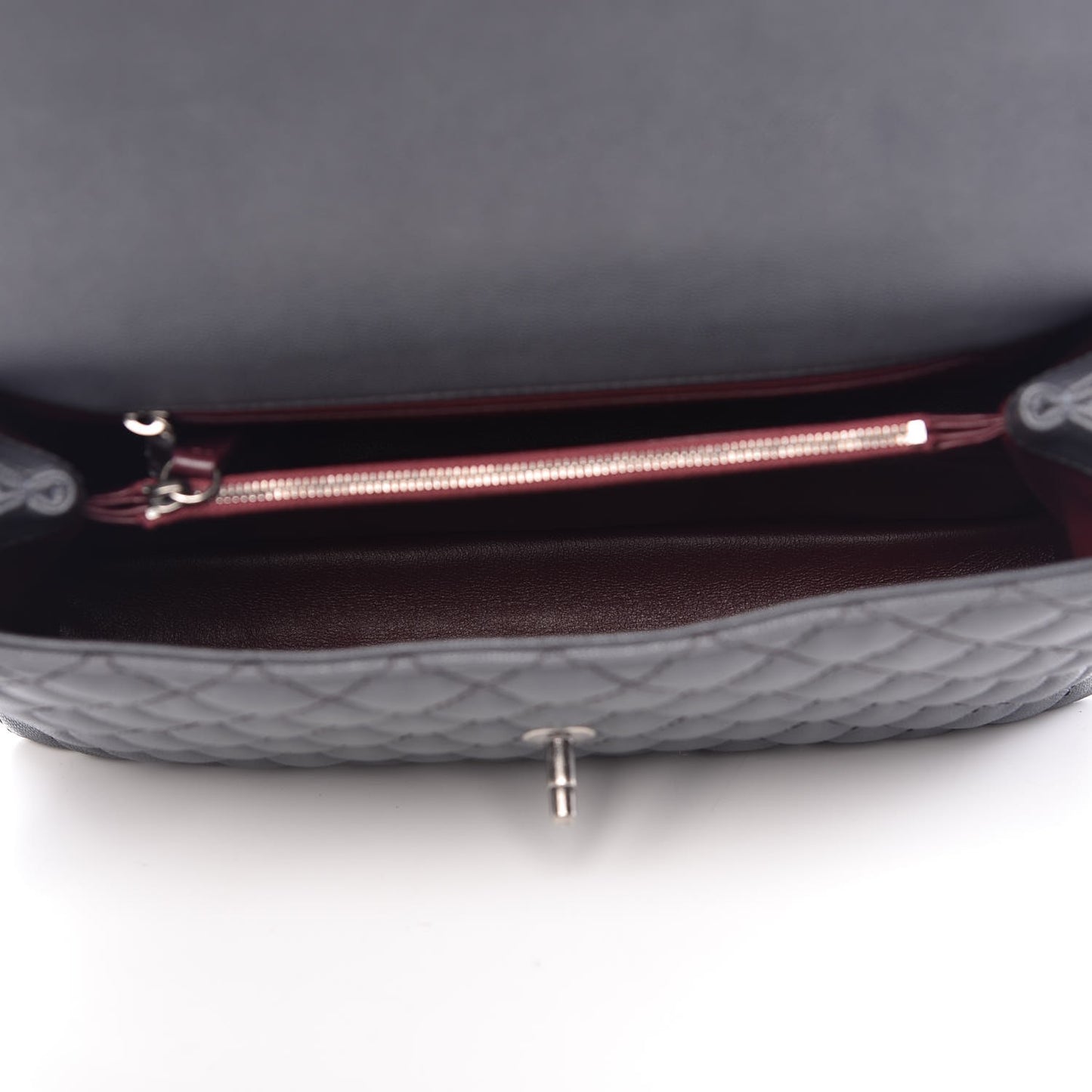 Caviar Lizard Quilted Medium Coco Handle Flap Grey