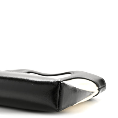 Chanel Shiny Crumpled Calfskin Quilted Nano 31 Shopping Bag White Black 10 of 11