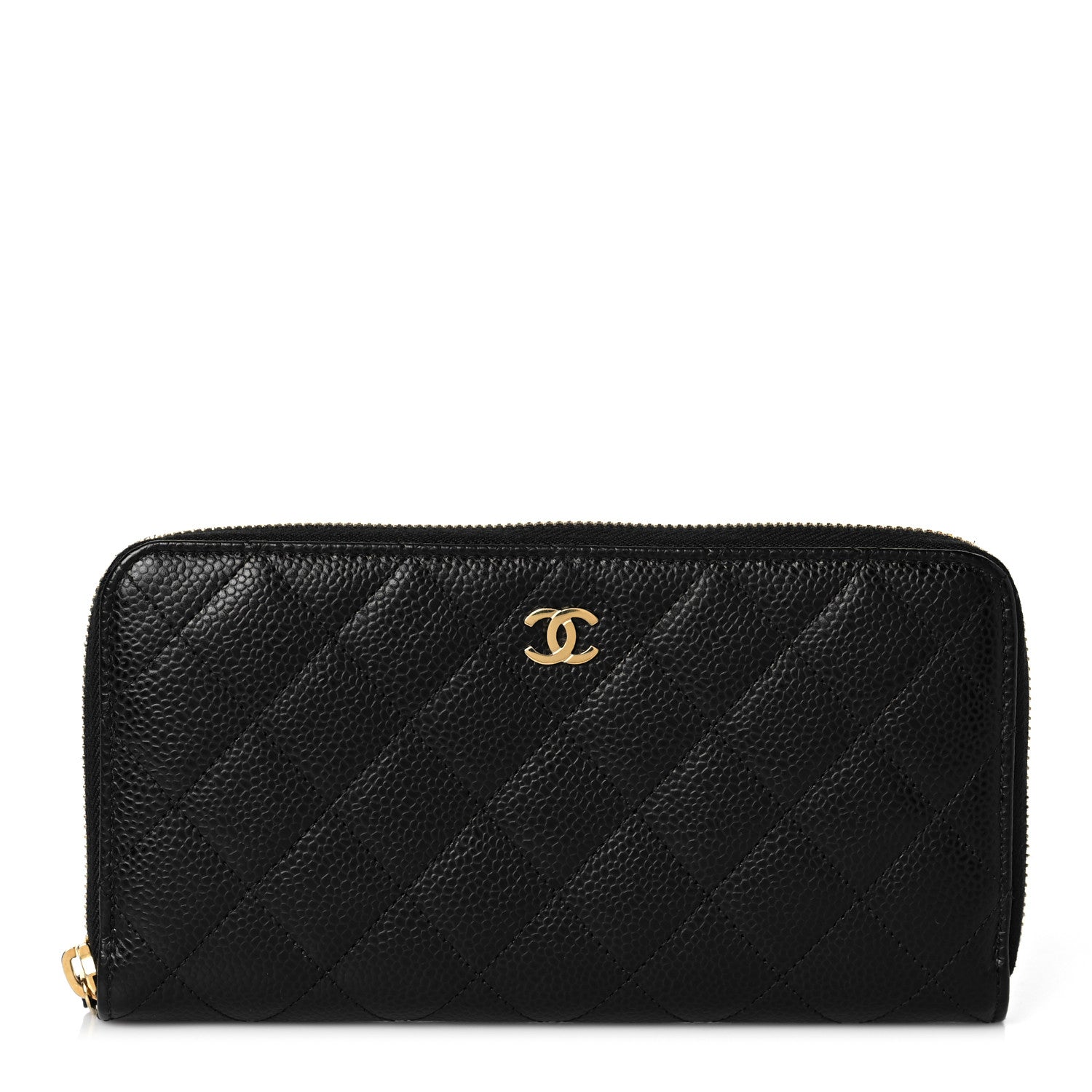 Chanel Caviar Quilted Large Gusset Zip Around Wallet Black 1 of 9