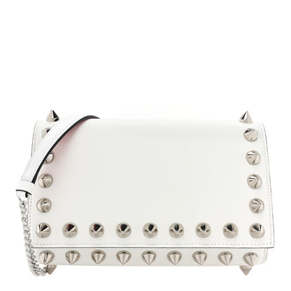 Christian Louboutin Calfskin Empire Maxi Spikes Paloma Clutch White 1 of 16