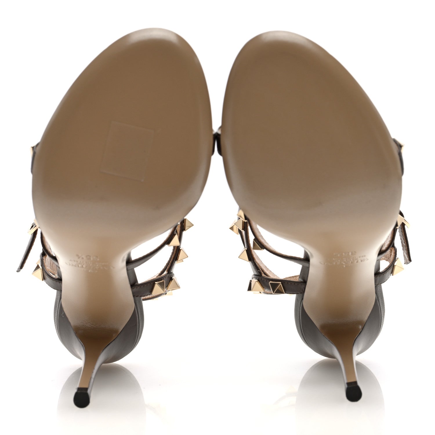 Valentino Garavani Calfskin Nappa Rockstud Gladiator 105mm Sandals 35.5 Brown 5 of 7