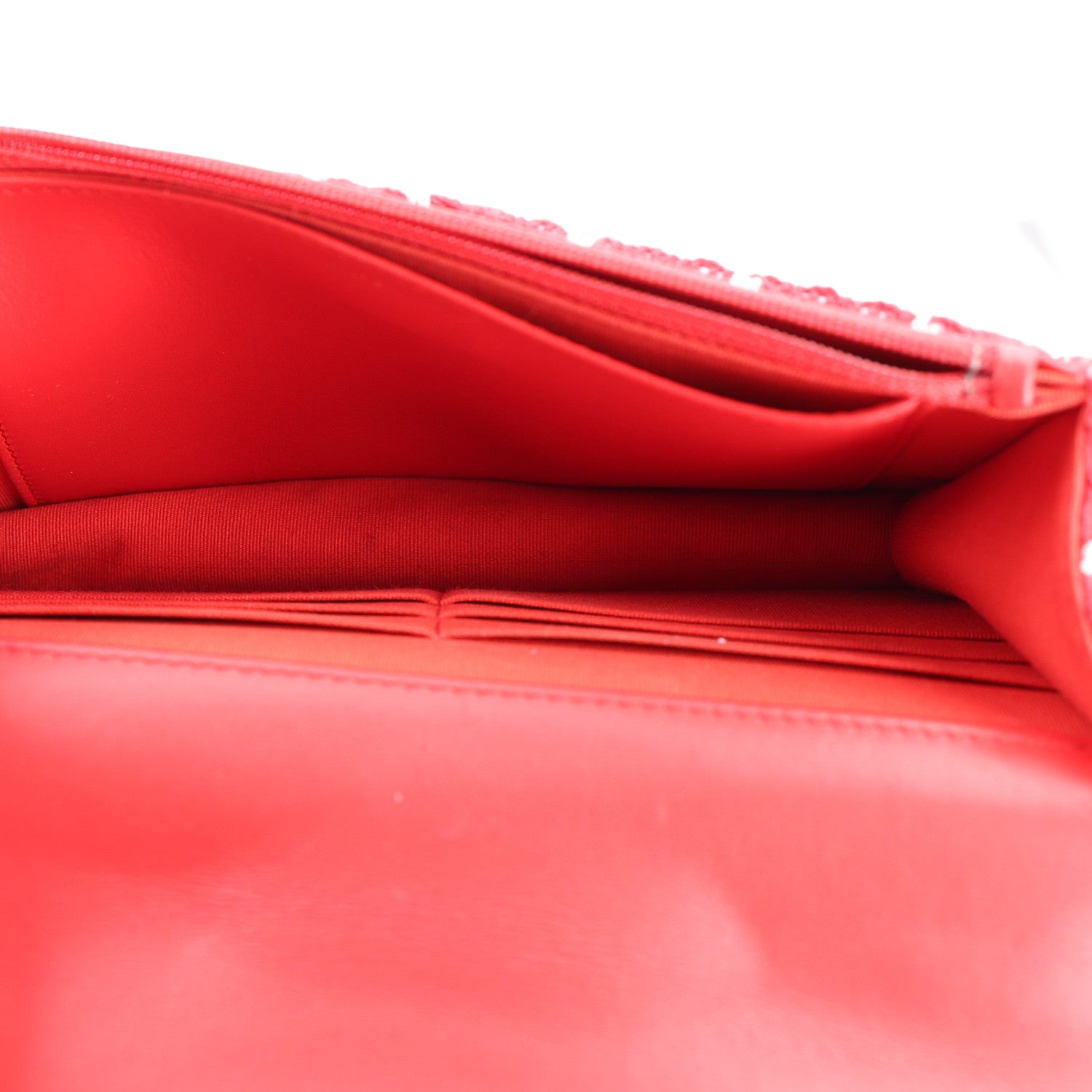 Chanel Tweed Quilted Chanel 19 Wallet On Chain WOC Red White 5 of 11