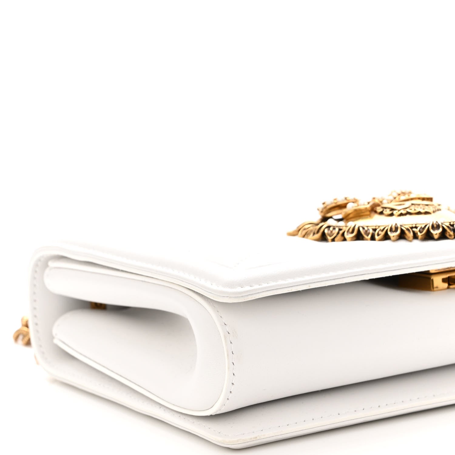 Dolce & Gabbana Calfskin Medium Devotion Crossbody Bag White 9 of 9