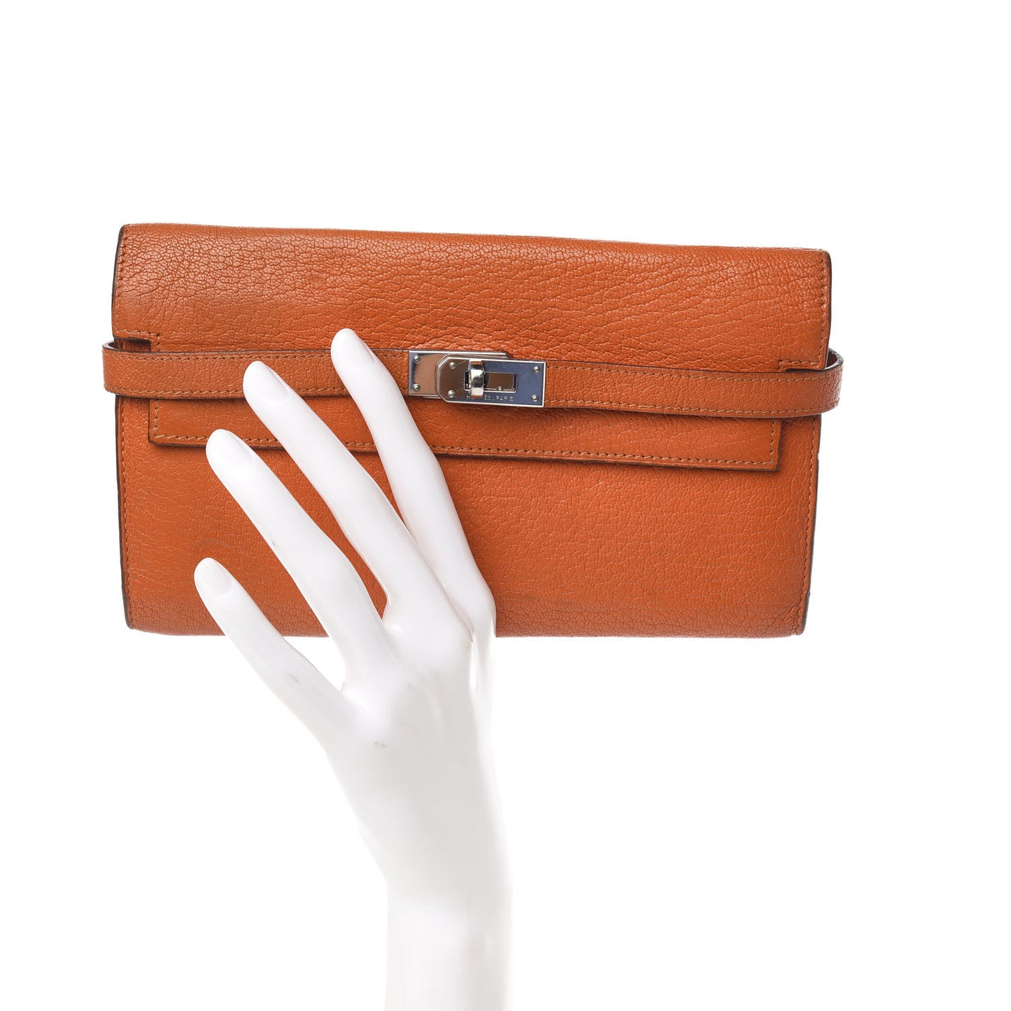 Chevre Mysore Kelly Longue Wallet Orange