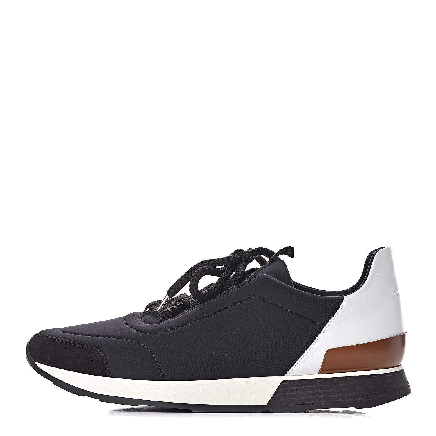 Hermes Technical Canvas Mens Miles Sneakers 43.5 Black White 1 of 8
