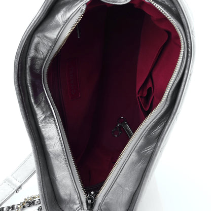 Chanel Metallic Lambskin Calfskin Quilted Medium Gabrielle Hobo Silver 4 of 4