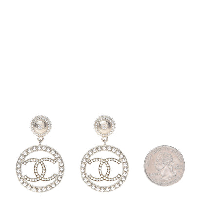 Chanel Pearl CC Drop Earrings Light Gold 2 of 5