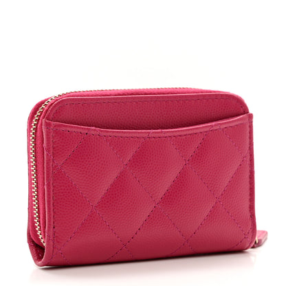 Chanel Caviar Quilted Zip Coin Purse Fuchsia 3 of 7