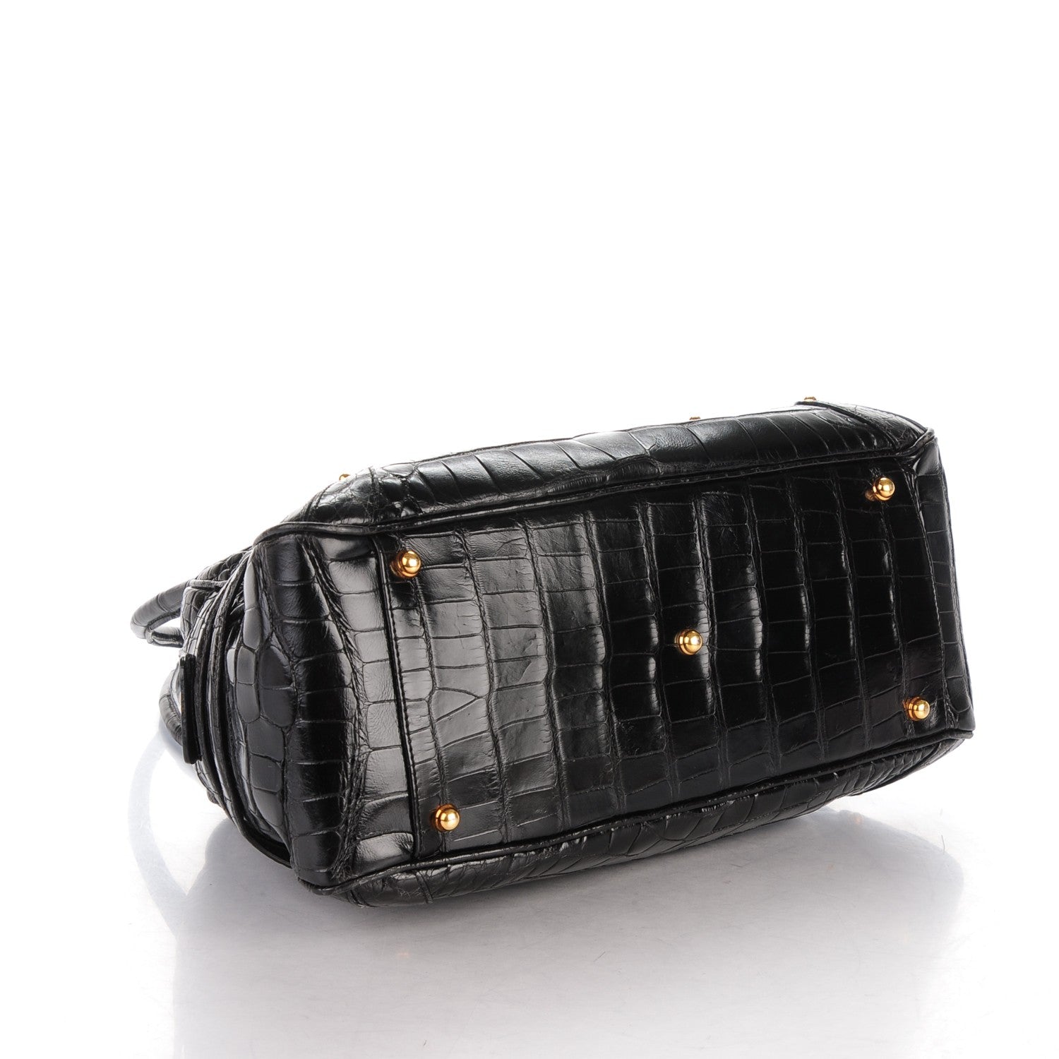 Gucci Crocodile Large Wave Boston Black 4 of 7