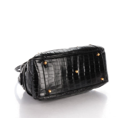Gucci Crocodile Large Wave Boston Black 4 of 7