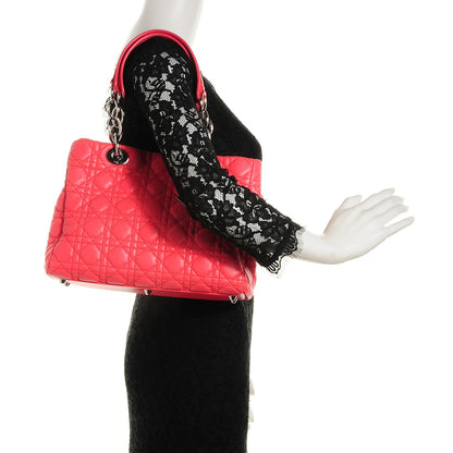 Christian Dior Lambskin Cannage Small Dior Soft Shopping Tote Coral 2 of 8