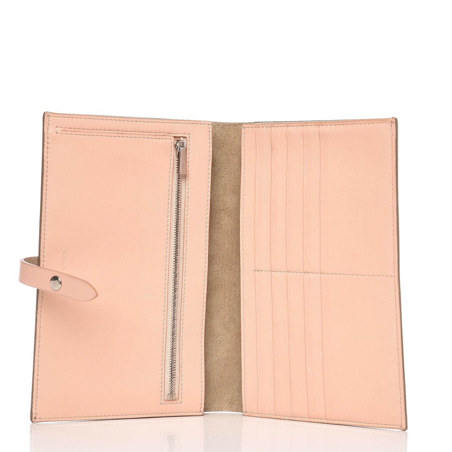 Celine Grained Sleek Calfskin Large Multifunction Strap Wallet Taupe 5 of 7