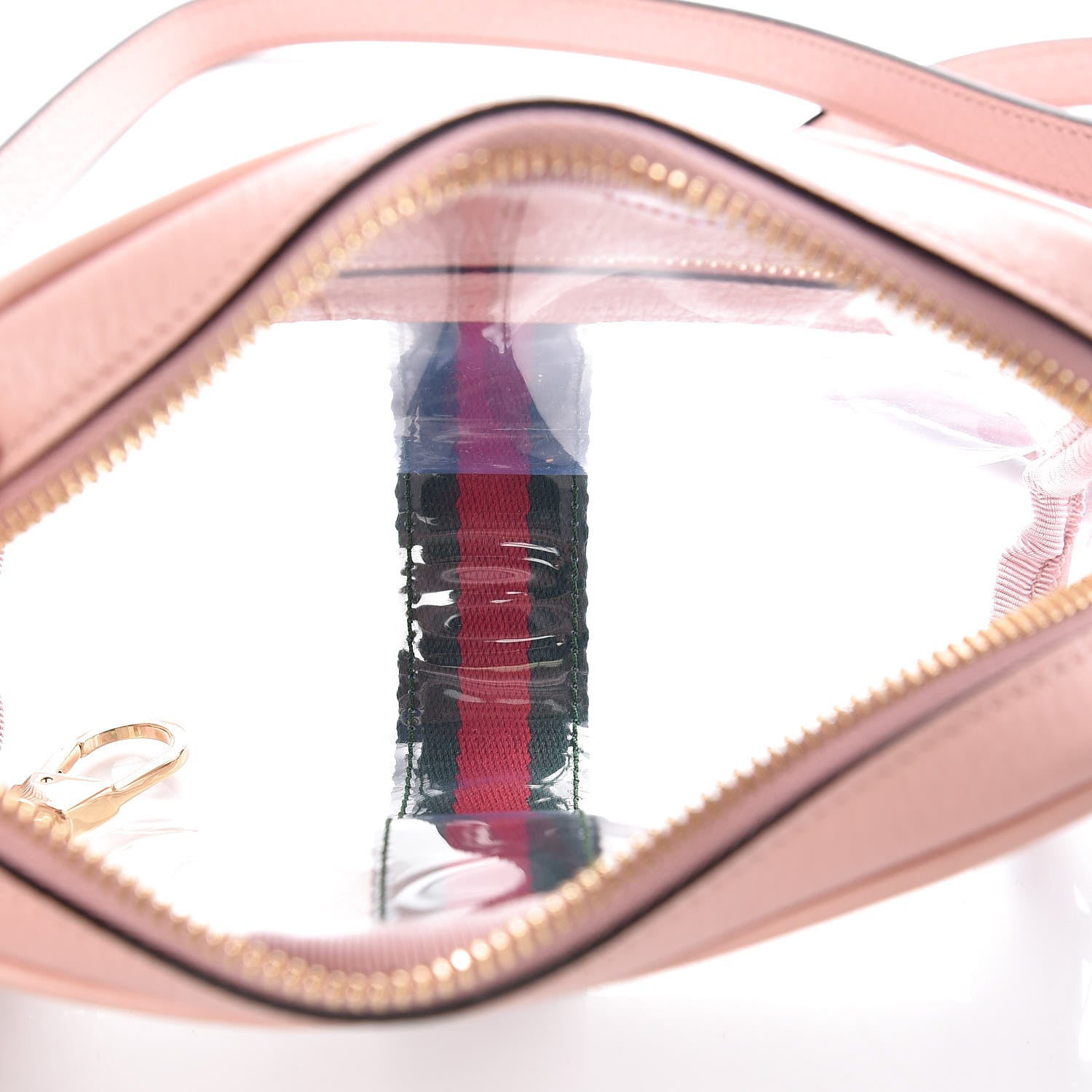 Gucci Vinyl Web Mini Ophidia Transparent Shoulder Bag Perfect Pink 5 of 6