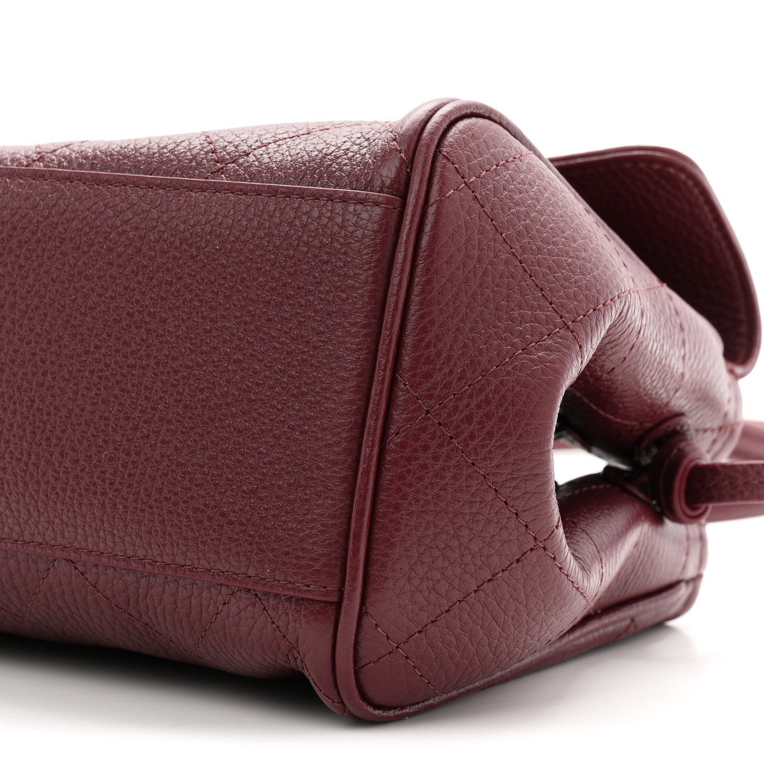 Chanel Grained Calfskin Stitched Urban Essentials Small Shopping Bag Burgundy 10 of 10
