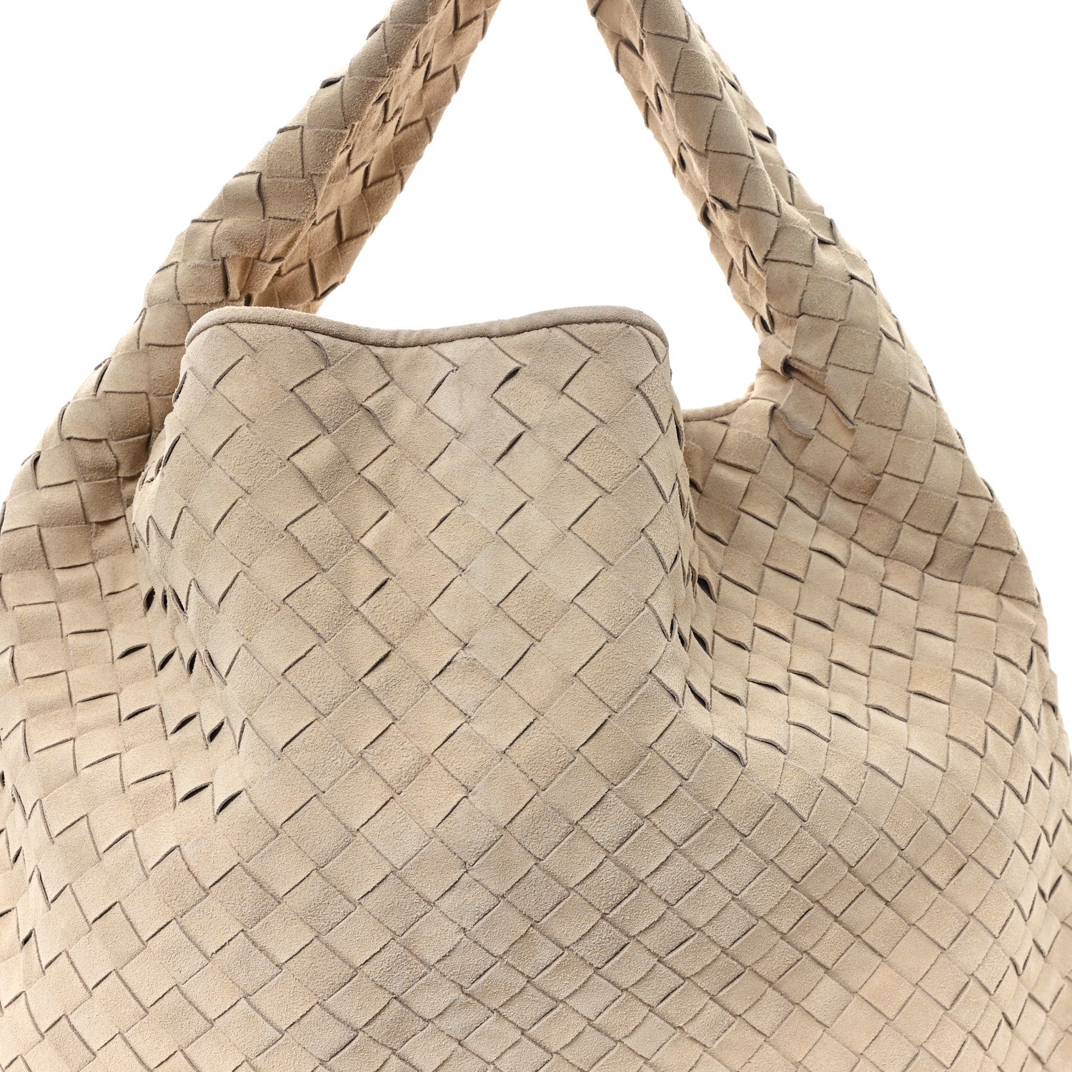 Bottega Veneta Suede Intrecciato Large Hop Ecru 8 of 12