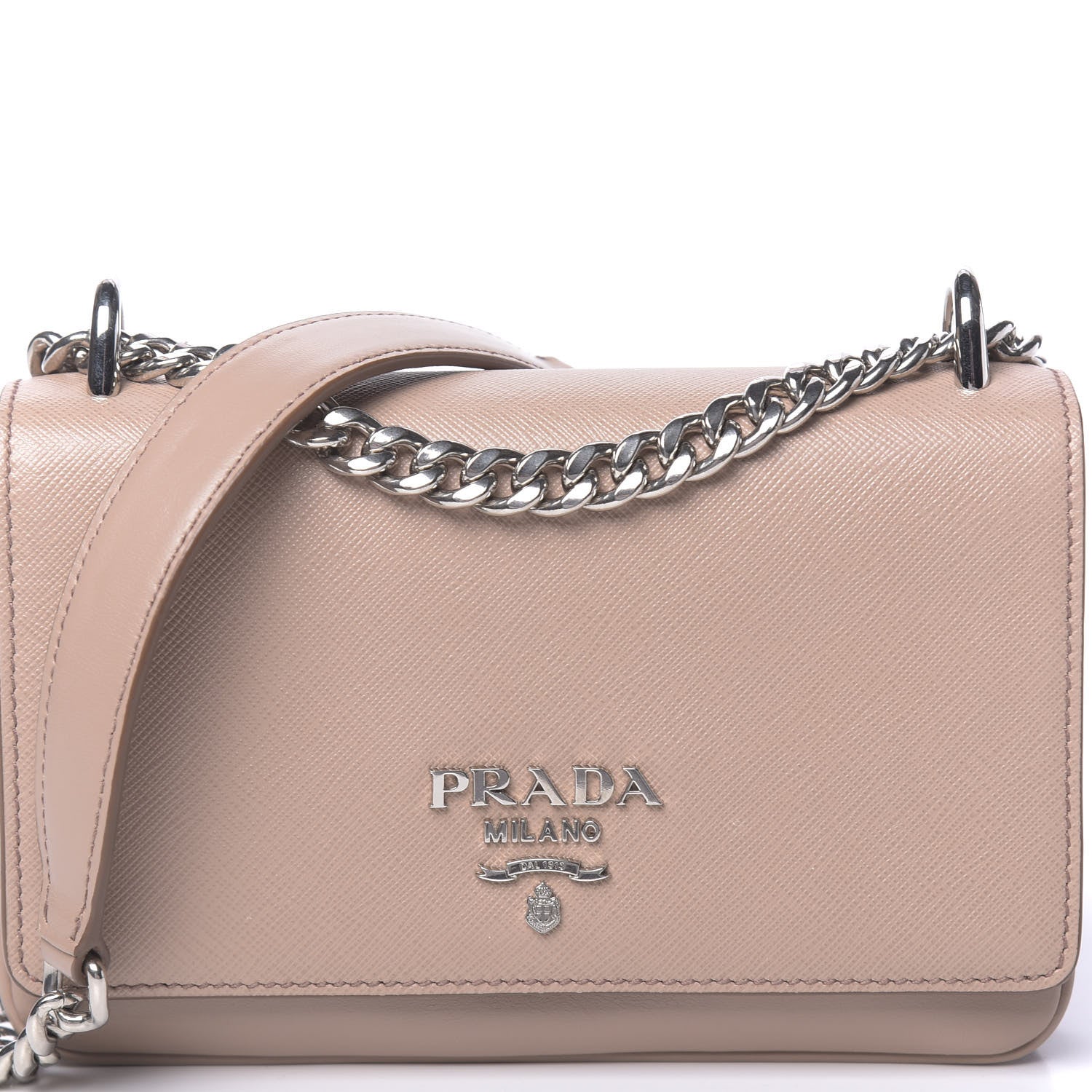 Prada Saffiano Soft Calfskin Chain Crossbody Bag Cipria 10 of 10