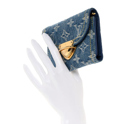 Louis Vuitton Denim Amelia Compact Wallet Blue 2 of 7