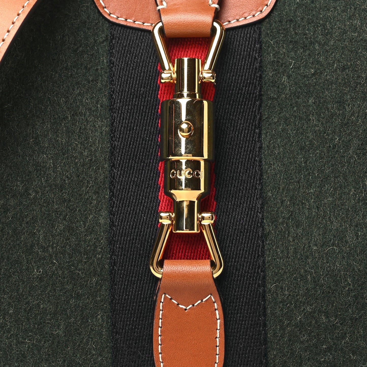 Loden Fabric Cuoio Harness Web Small Jackie 1961 Hobo Underwood Harness Brown