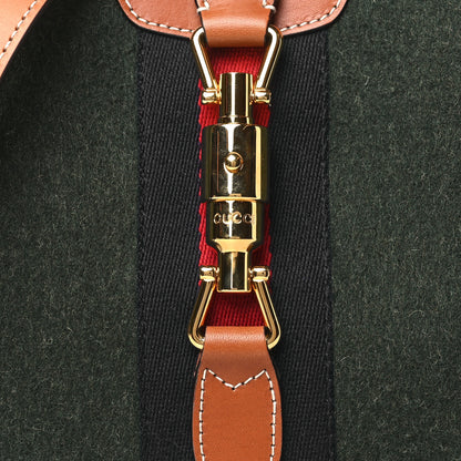 Gucci Loden Fabric Cuoio Harness Web Small Jackie 1961 Hobo Underwood Harness Brown 8 of 10
