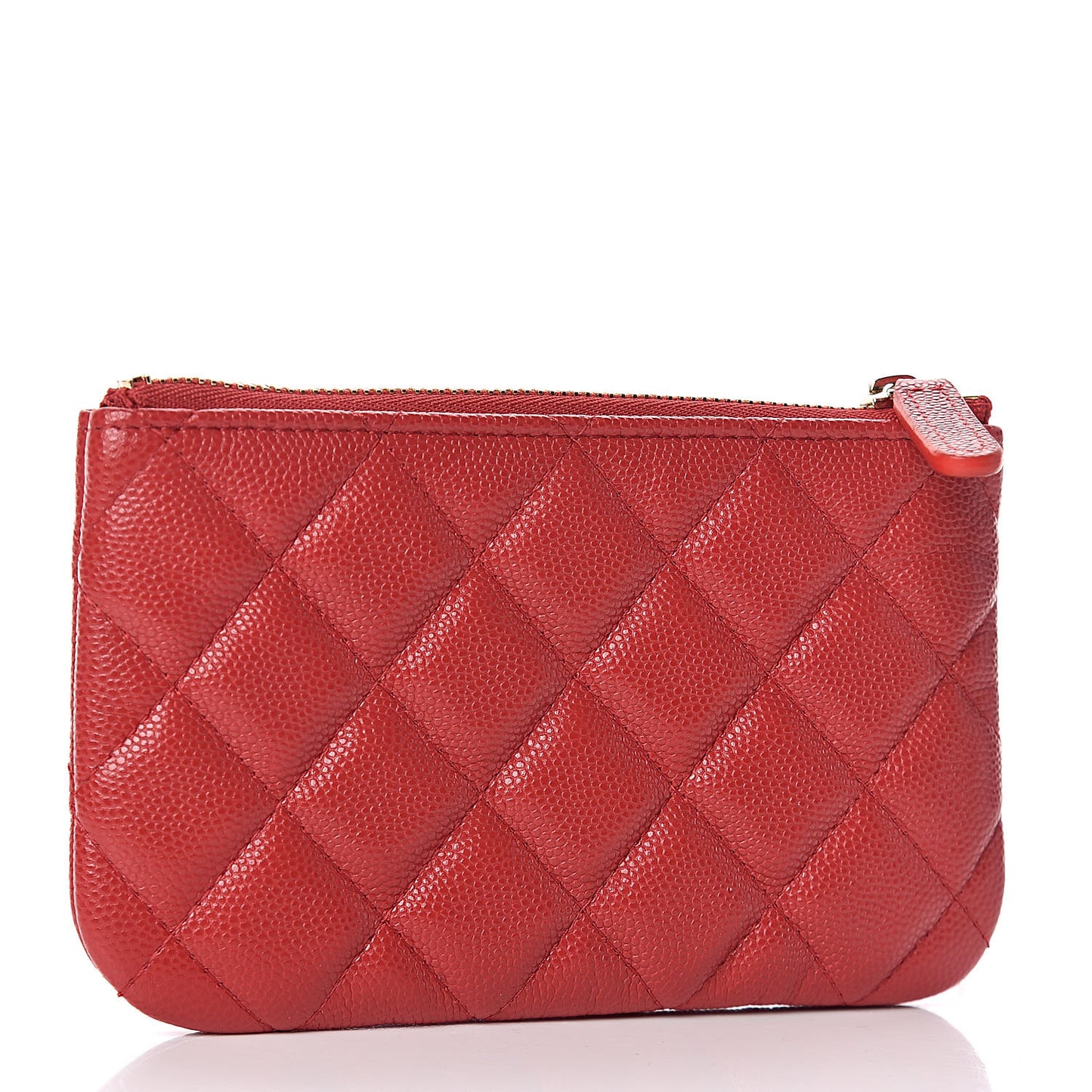Caviar Quilted Small Cosmetic Case Red