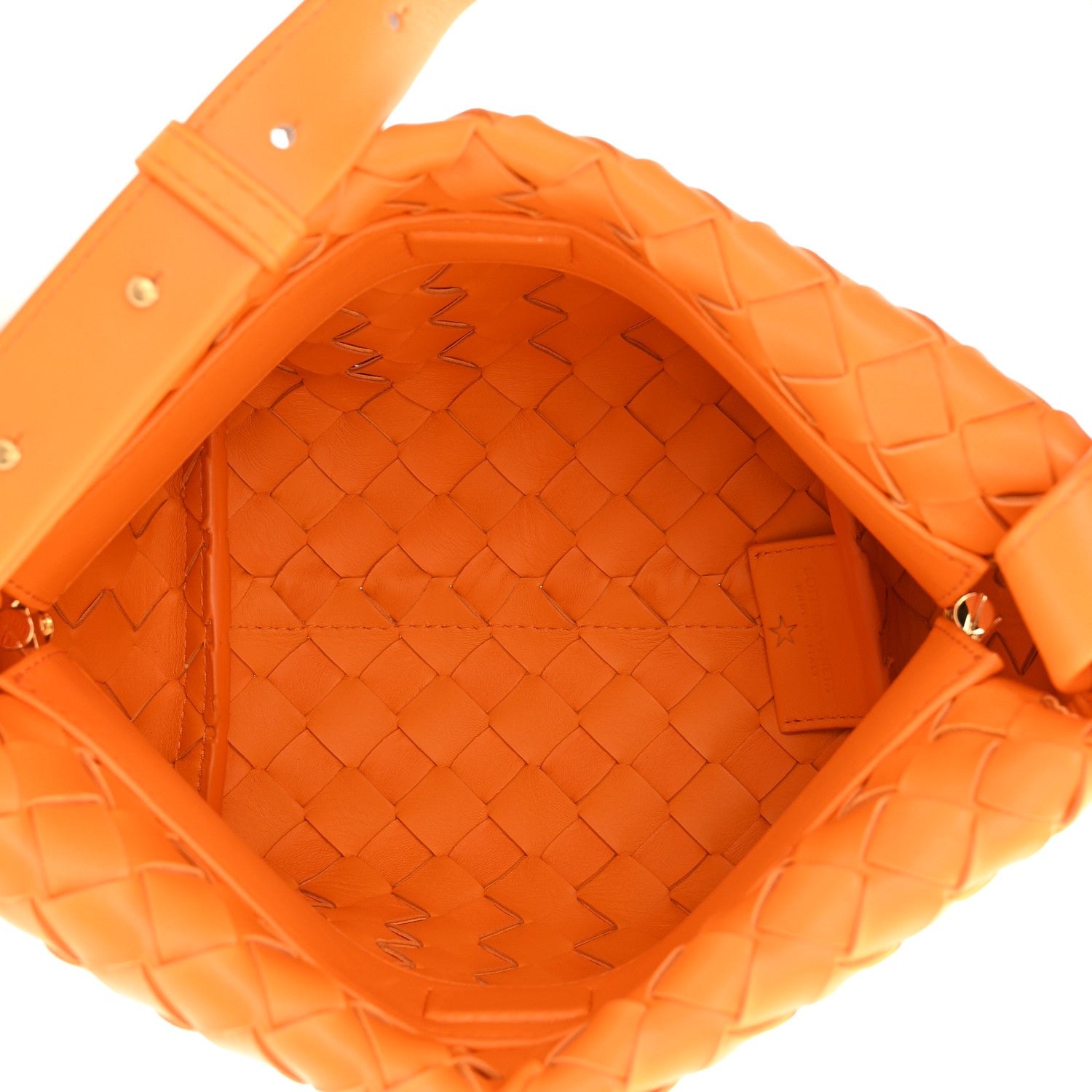 Bottega Veneta Nappa Intrecciato Tie Shoulder Bag Tangerine 5 of 10