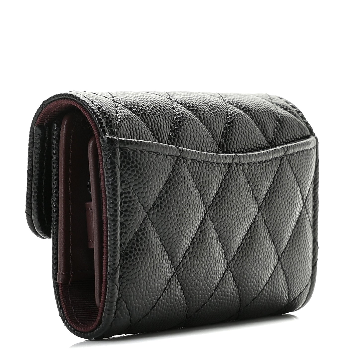 Caviar Quilted Classic 4 Key Holder Wallet Black