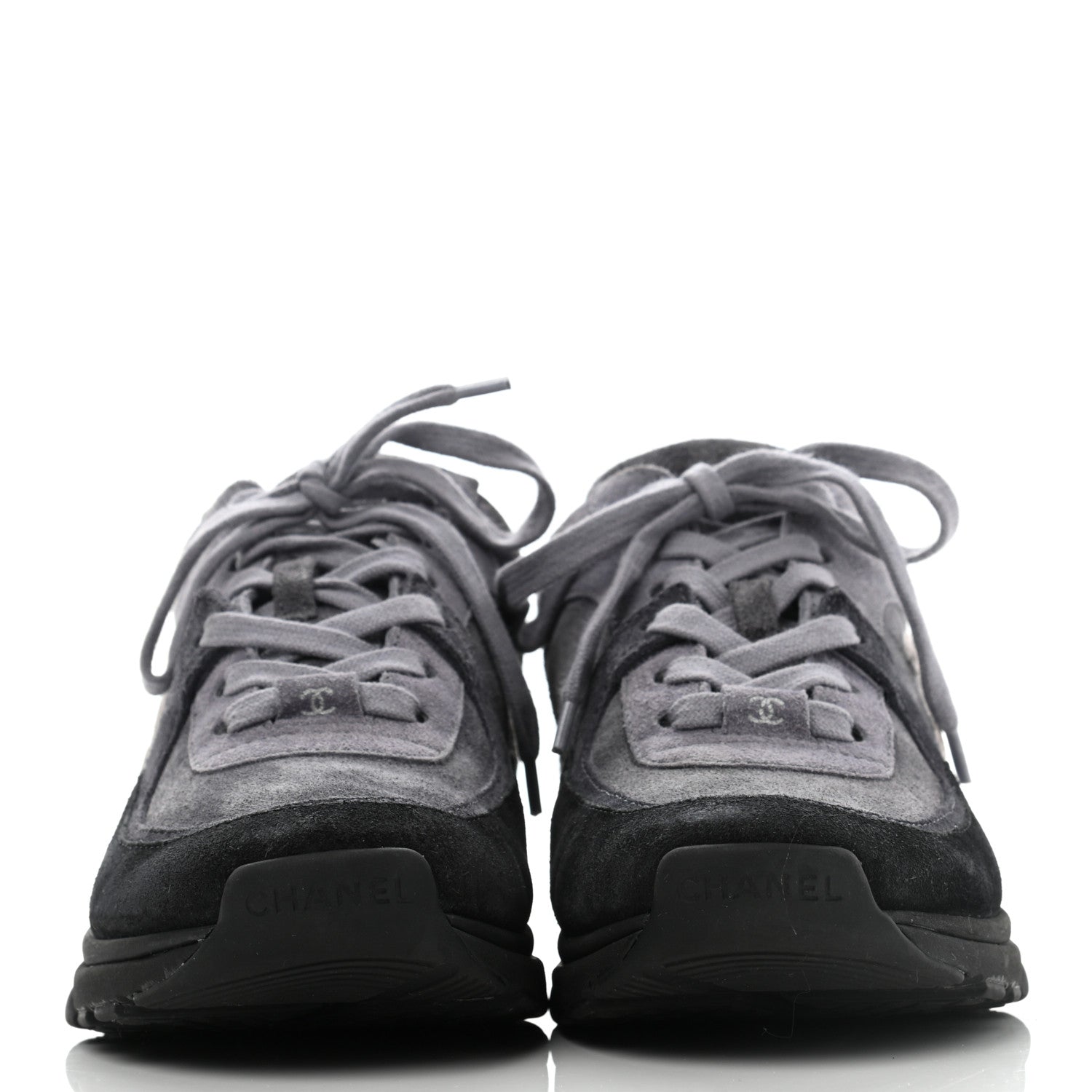 Chanel Suede Calfskin CC Sneakers 37 Black 2 of 13