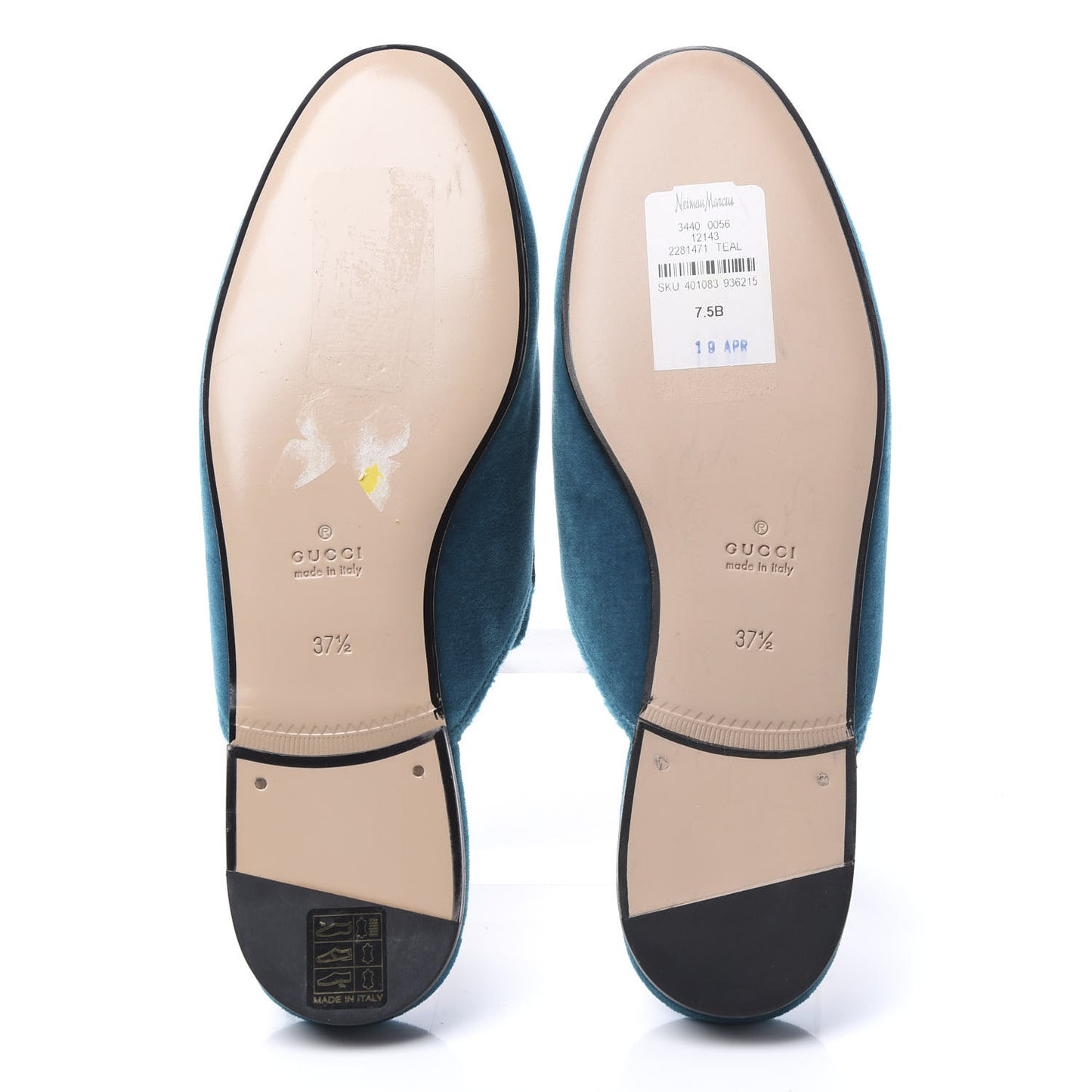Velvet Floral Embroidered Womens Princetown Slippers 37.5 Pavone