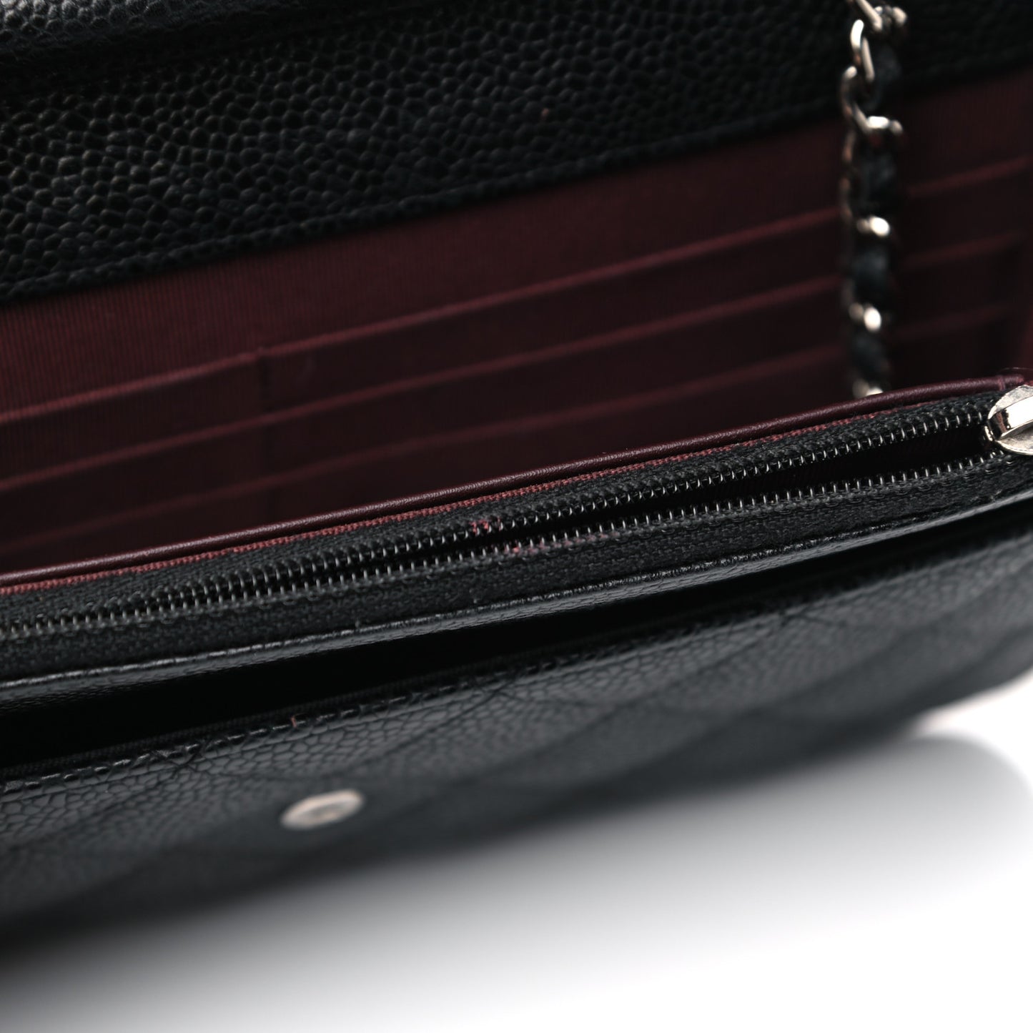 Caviar Quilted Wallet On Chain WOC Black