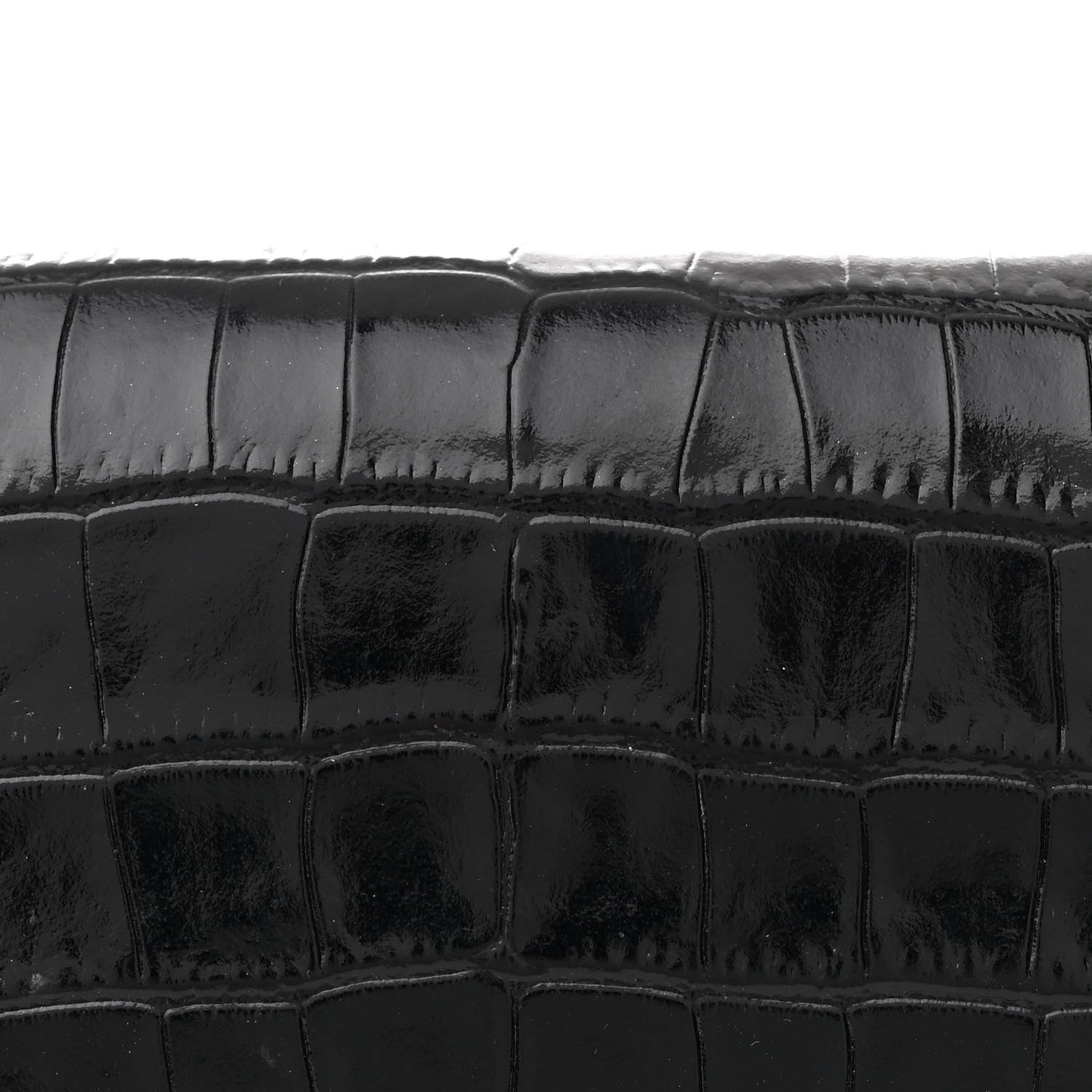 Jimmy Choo Calfskin Crocodile Embossed Palace Wallet On Chain Black 8 of 11