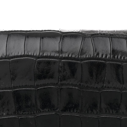 Jimmy Choo Calfskin Crocodile Embossed Palace Wallet On Chain Black 8 of 11