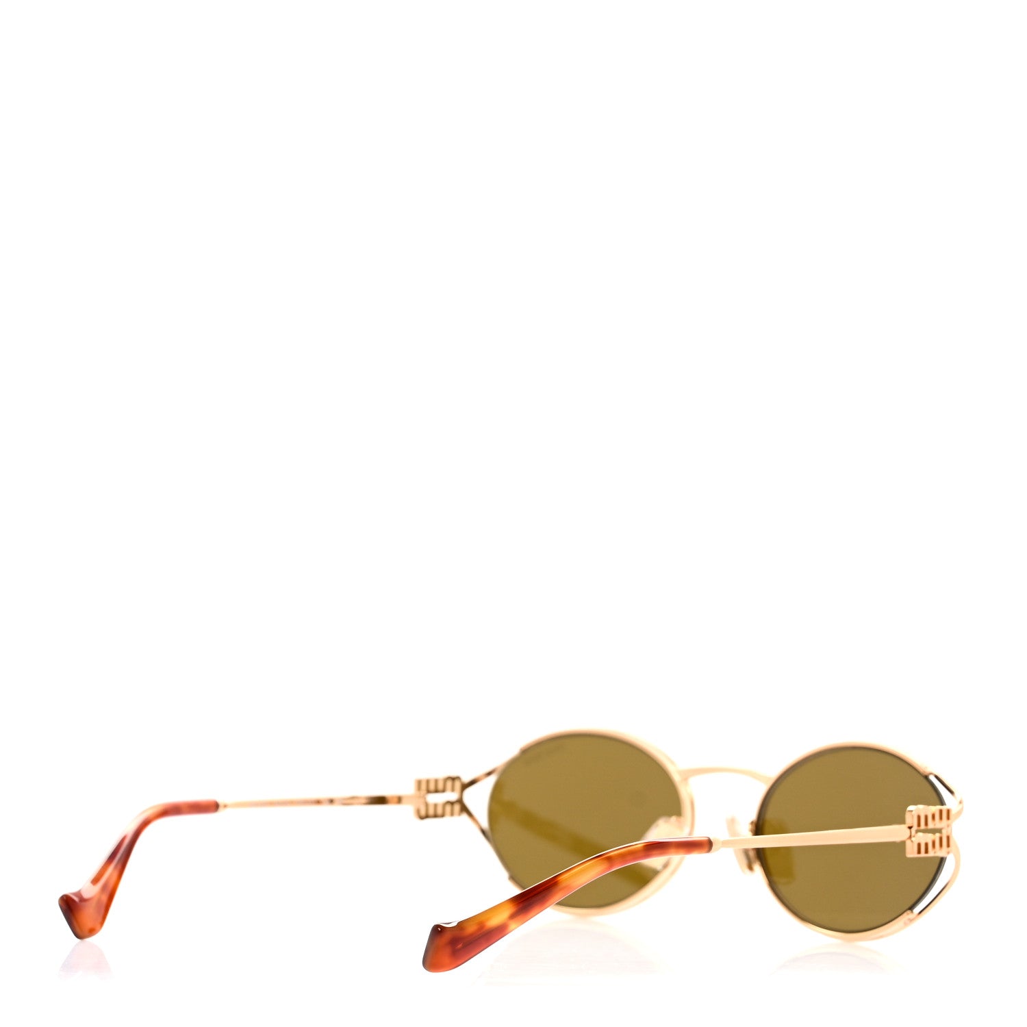 Miu Miu Metal Oval Sunglasses SMU52Y Tortoise Loden 4 of 8