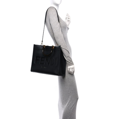 Fendi Vitello King Plexiglass Medium Fendi Sunshine Shopper Tote Black 2 of 11